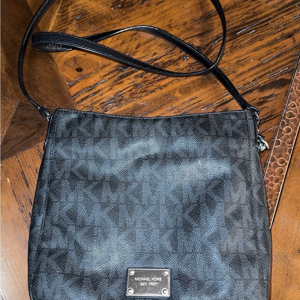 Michael Kors Monogram Black Crossbody Bag
